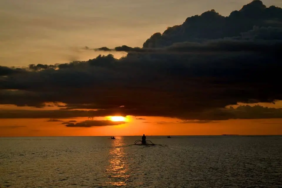 sunset watching while fishing