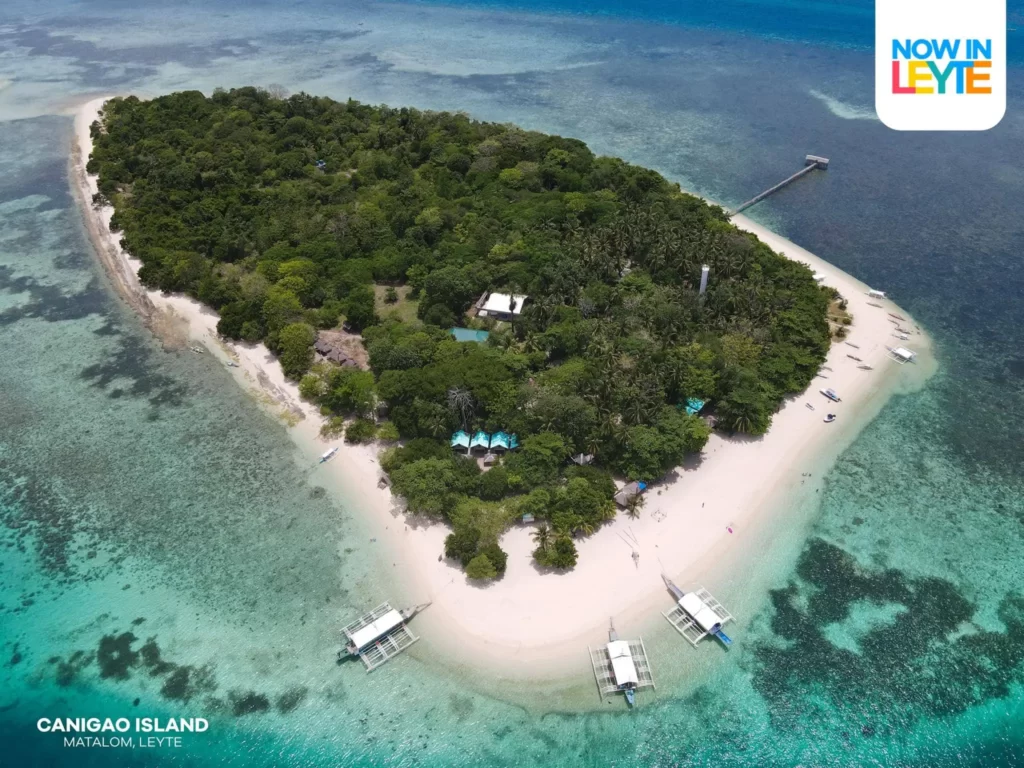 aerial shot of canigao island