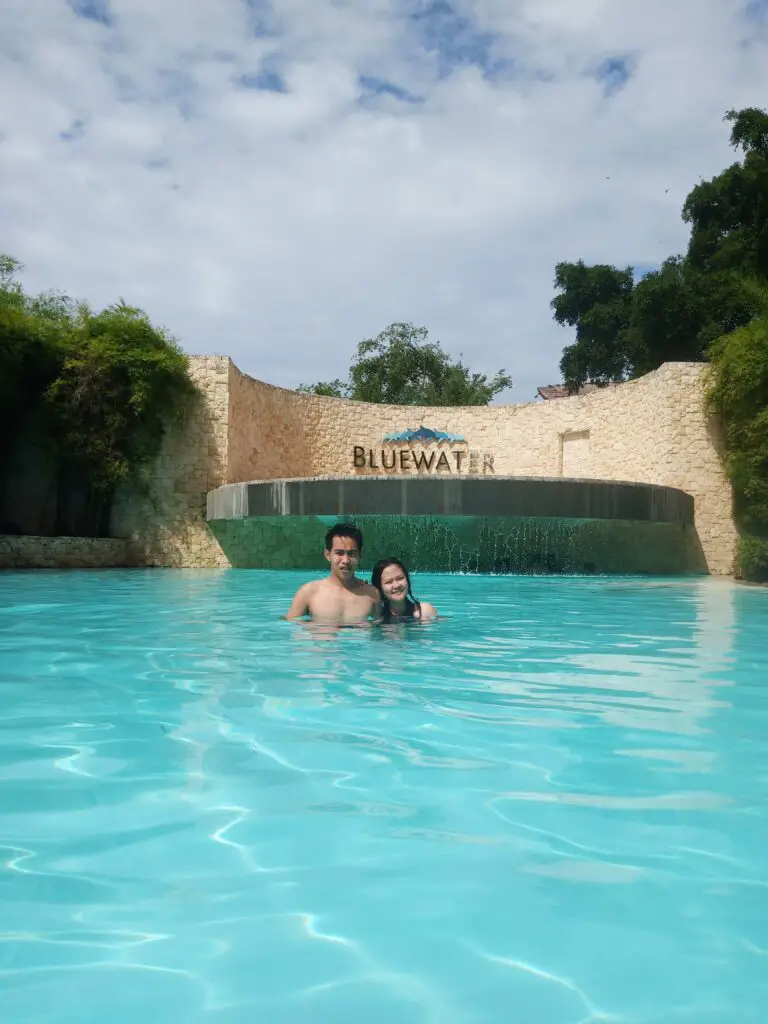 pool in blue water