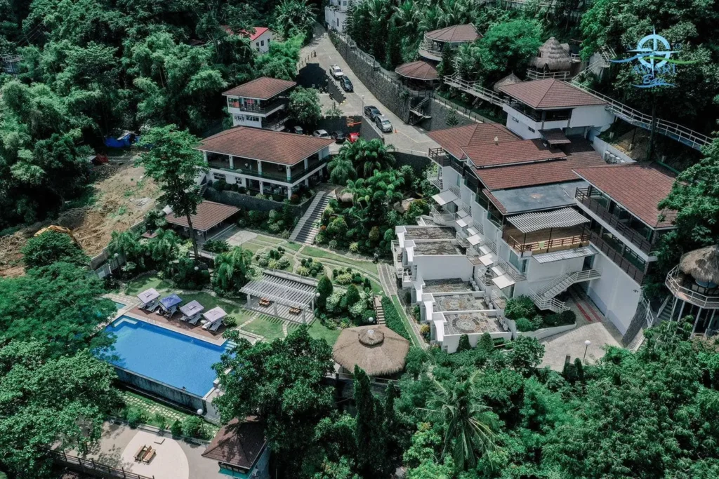 aerial view of  Anilao Awari Bay Resort