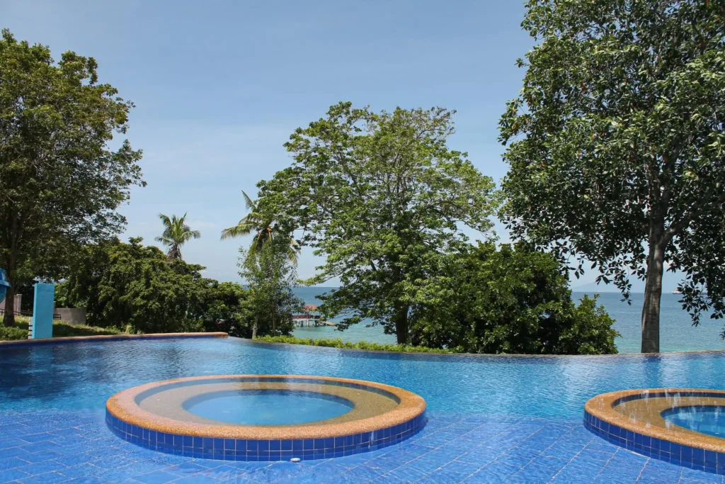 pool vieew of Crusoe Cabins