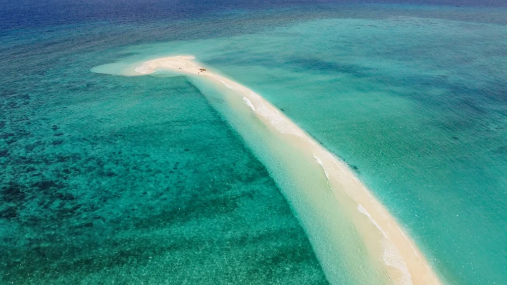 aerial view of camiguin white island