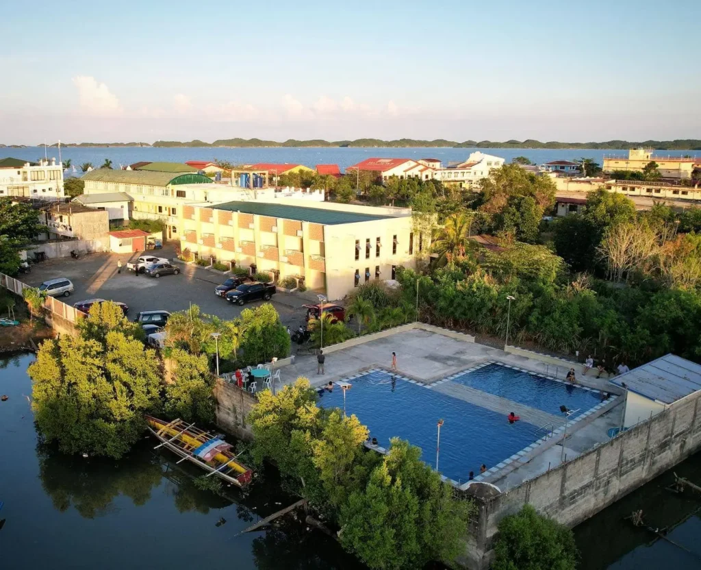 aerial view of Island Tropic 
Hotel